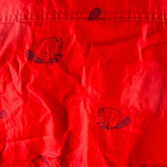 Duluth Trading Button Up Shirt Mens Angry Beaver Lumberjack Hipster Red L - Picture 9 of 10
